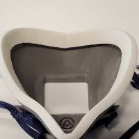 Inside view of a 3D printed mask and filter components